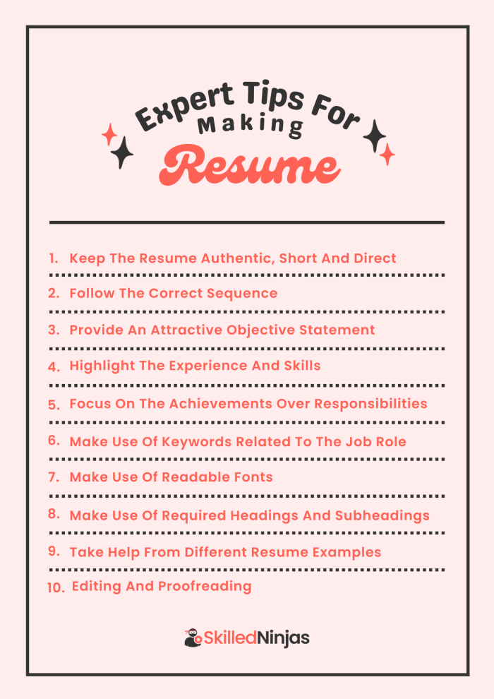 Expert Tips For Making Resume